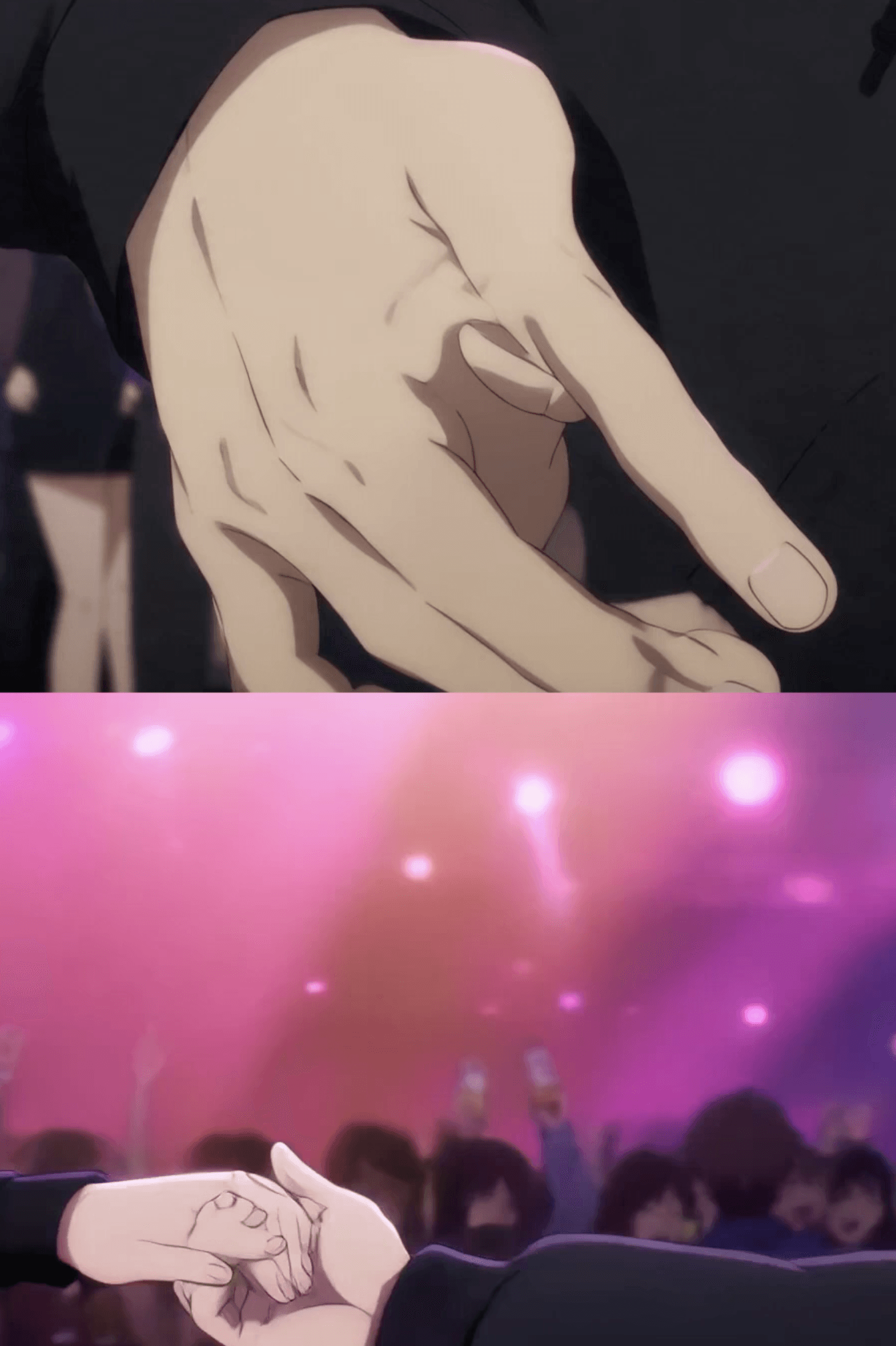 Two generated frames showing hand and finger structures changing between images.